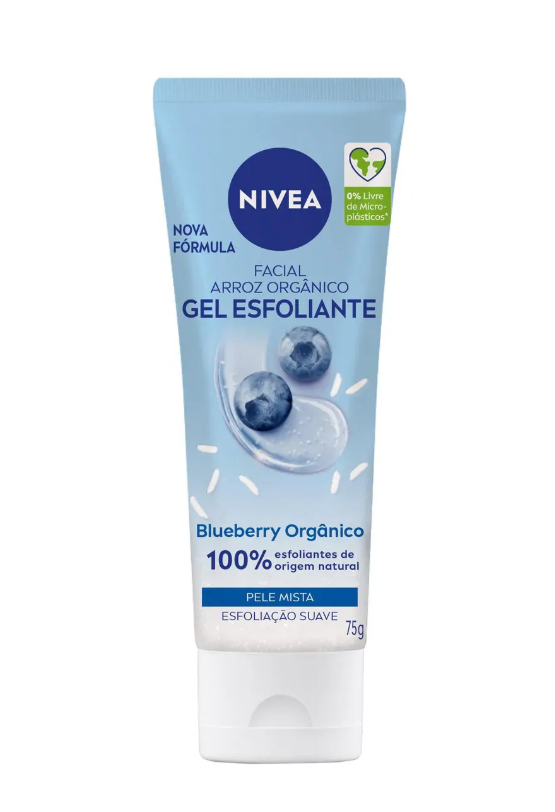 NIVEA Gel Esfoliante Facial Blueberry 75g | Limpeza Profunda, Renovação Celular e Pele Mais Macia