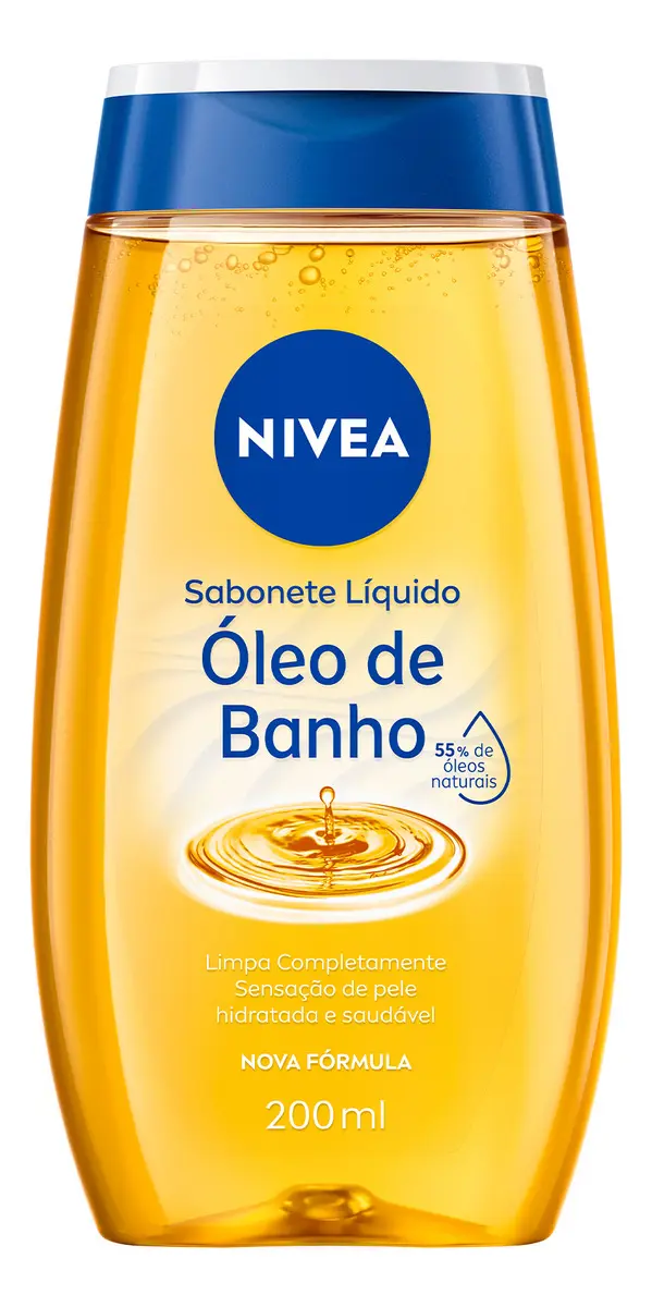 NIVEA Sabonete Líquido Óleo de Banho 200ml com 55% de Óleos Naturais