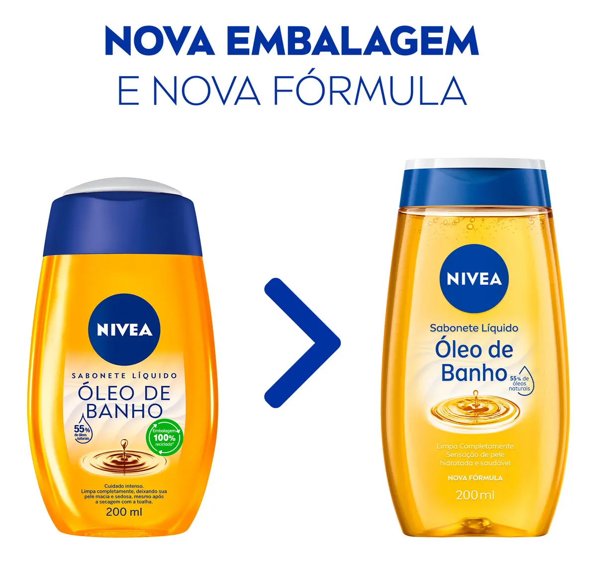 NIVEA Sabonete Líquido Óleo de Banho 200ml com 55% de Óleos Naturais - Imagem 3