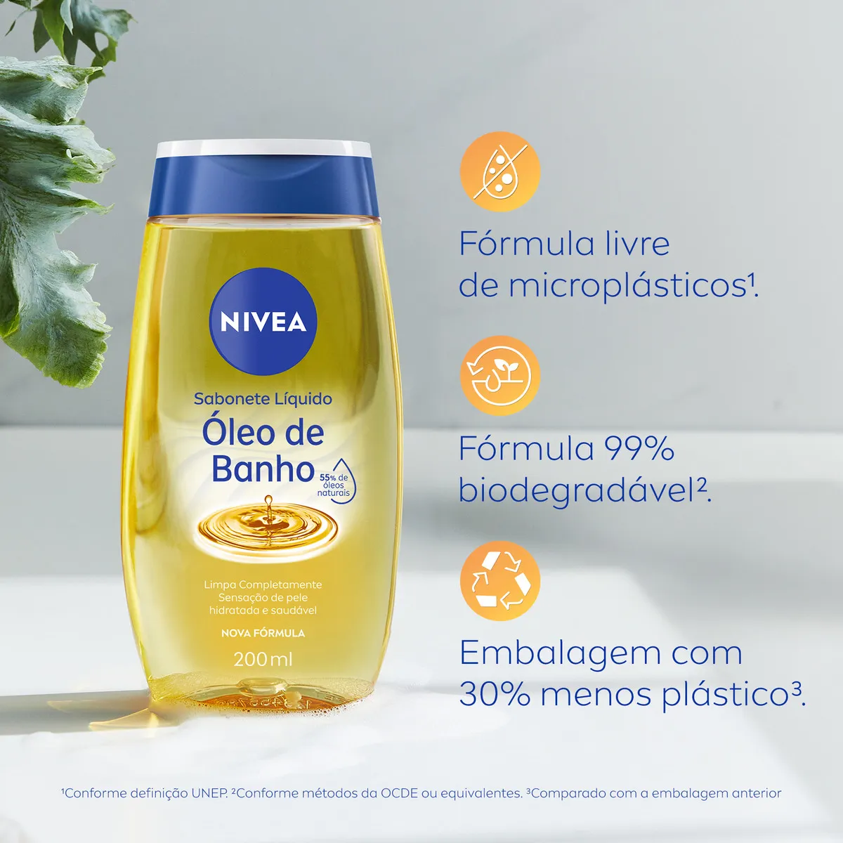 NIVEA Sabonete Líquido Óleo de Banho 200ml com 55% de Óleos Naturais - Imagem 7