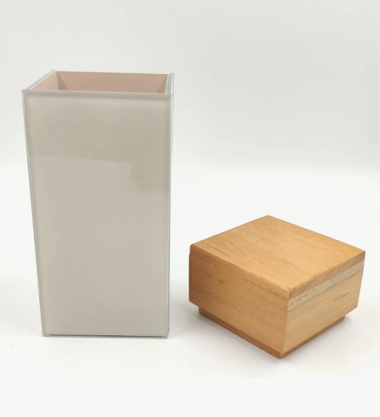 Kit Banheiro Lavabo em Vidro e Madeira com Saboneteira Luxo - Imagem 6