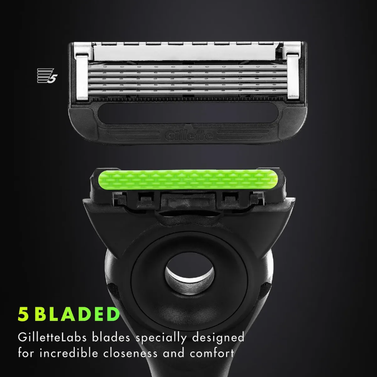 Aparelho de Barbear GilletteLabs com Barra Esfoliante e 2 Recargas - Imagem 3