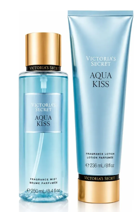 Kit Victoria's Secret Aqua Kiss | Body Splash + Creme Hidratante Corporal