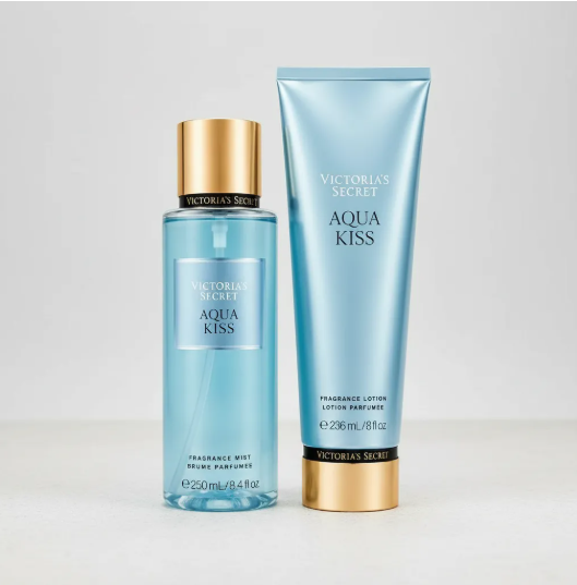 Kit Victoria's Secret Aqua Kiss | Body Splash + Creme Hidratante Corporal - Imagem 2