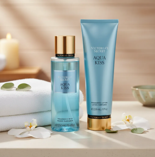 Kit Victoria's Secret Aqua Kiss | Body Splash + Creme Hidratante Corporal - Imagem 4
