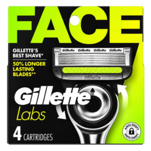 Kit com 4 Recargas de Lâminas de Barbear GilletteLabs Original | Barbear Preciso e Confortável